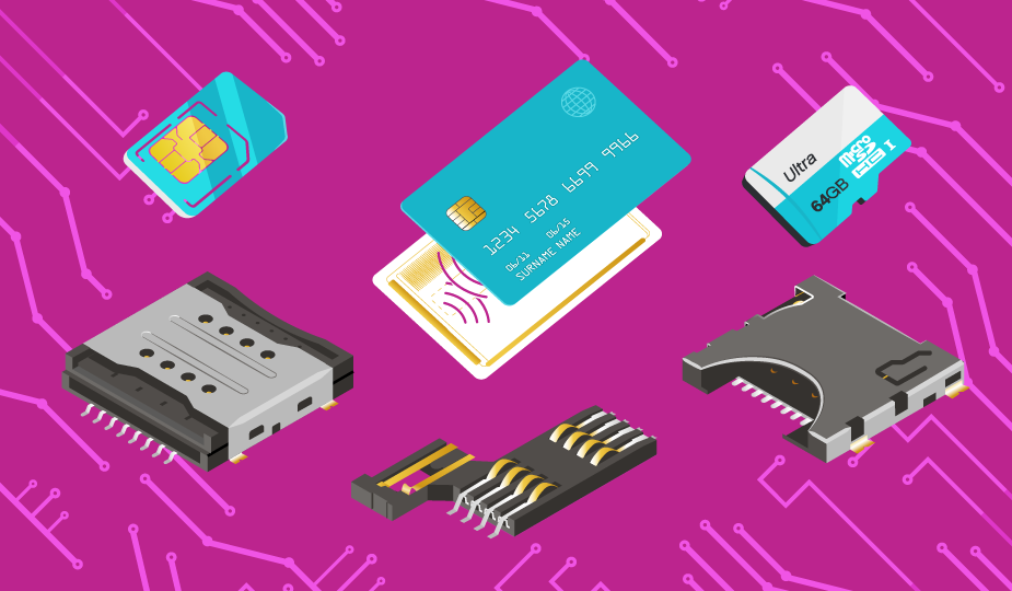 メモリーカードコネクター：SD、SIM、スマートカードとデバイス間のインターフェイス